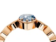 Vintage Station Engagement Ring Setting for Fancy Blue Pear-Shaped Center with Accents and Prong Head in Rose Gold