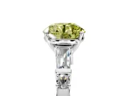 Bar-Set Engagement Ring Setting for Fancy Yellow Round Cut Center with Tapered Baguette Accents and Prong Head in Sterling Silver