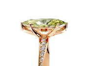 Side Accent Engagement Ring Setting for Fancy Yellow Marquise Center with Accent Shoulders and Prong Head in Rose Gold