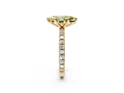 Solitaire Engagement Ring Setting for Fancy Yellow Marquise Center with Fine Pave Band and Claw Prong Head in Yellow Gold