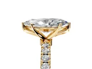 Open Basket Engagement Ring Setting for Marquise Center with Pave Band and Prong Head in Yellow Gold