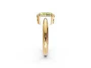 Halo Engagement Ring Setting for Fancy Yellow Radiant Cut Center with Tapered Plain Band and Prong Head in Yellow Gold