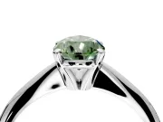 Solitaire Engagement Ring Setting for Fancy Green Pear-Shaped Center with Knife Ridge Band and Claw Prong Head in Sterling Silver