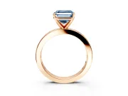 Solitaire Engagement Ring Setting for Fancy Blue Asscher Cut Center with Channel Baguette Band and Prong Head in Rose Gold