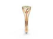 Solitaire Engagement Ring Setting for Fancy Yellow Radiant Cut Center with Milgrain Cathedral Band and Prong Head in Rose Gold