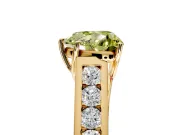 Solitaire Engagement Ring Setting for Fancy Yellow Heart-Shaped Center with Cathedral Channel Band and Prong Head in Yellow Gold