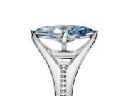 Solitaire Engagement Ring Setting for Fancy Blue Marquise Center with Milgrain Cathedral Band and Prong Head in Platinum