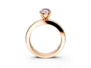 Solitaire Engagement Ring Setting for Fancy Pink Marquise Center with Channel-Set Accents and Prong Head in Rose Gold