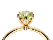 Solitaire Engagement Ring Setting for Fancy Yellow Pear-Shaped Center with Straight Thin Band and Prong Head in Yellow Gold