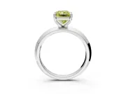Solitaire Engagement Ring Setting for Fancy Yellow Radiant Cut Center with Wide Knife Ridge Band and Prong Head in Platinum