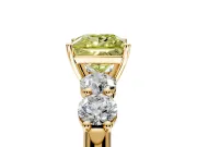 5 Stone Engagement Ring Setting for Fancy Yellow Princess Cut Center with Graduated Accents and Prong Head in Yellow Gold