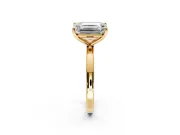 Fancy Green Oval and Emerald Cut Lab-Grown Diamond Toi et Moi Engagement Ring with Prong-Set Stones in Yellow Gold