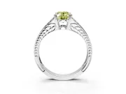 Split Shank Engagement Ring Setting for Fancy Yellow Oval Center with Pave Split Shank and Prong Head in Sterling Silver
