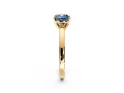 Solitaire Engagement Ring Setting for Fancy Blue Cushion Cut Center with Basket Rail and Prong Head in Yellow Gold