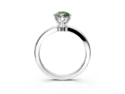 Solitaire Engagement Ring Setting for Fancy Green Pear-Shaped Center with Plain Band and Tulip Prong Head in Sterling Silver