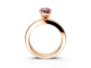 Solitaire Engagement Ring Setting for Fancy Pink Radiant Cut Center with Channel-Set Accents and Prong Head in Rose Gold
