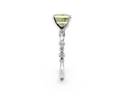 Solitaire Engagement Ring Setting for Fancy Yellow Princess Cut Center with Alternating Size Accents and Prong Head in Platinum