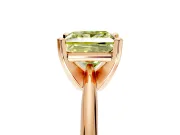 Solitaire Engagement Ring Setting for Fancy Yellow Princess Cut Center with Knife Ridge Band and Claw Prong Head in Rose Gold