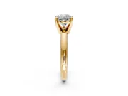 Solitaire Engagement Ring Setting for Cushion Cut Center with Wire Band and Prong Head in Yellow Gold