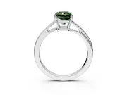 Solitaire Engagement Ring Setting for Fancy Green Radiant Cut Center with Plain Bypass Twist Band and Prong Head in Platinum