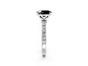 Open Basket Engagement Ring Setting for Fancy Black Oval Center with Pave Band and Prong Head in Platinum