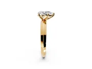 Solitaire Engagement Ring Setting for Pear-Shaped Center with Wide Knife Ridge Band and Prong Head in Yellow Gold