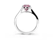 Solitaire Engagement Ring Setting for Fancy Pink Cushion Cut Center with Tapered Shoulders and Prong Head in Platinum
