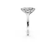 Solitaire Engagement Ring Setting for Marquise Center with Plain Split Shank and Prong Head in Platinum