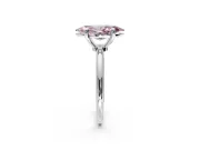 Minimalist Solitaire Engagement Ring Setting for Fancy Pink Marquise Center with Thin Band and Prong Head in Sterling Silver