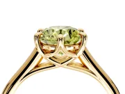 Solitaire Engagement Ring Setting for Fancy Yellow Round Cut Center with Cathedral Band and Prong Head in Yellow Gold