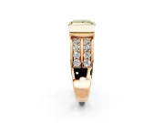 Bezel Engagement Ring Setting for Fancy Yellow Princess Cut Center with Wide Channel-Set Band and Bezel Head in Rose Gold