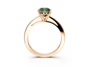 Solitaire Engagement Ring Setting for Fancy Green Cushion Cut Center with Basket Rail and Prong Head in Rose Gold