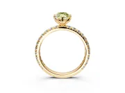 Solitaire Engagement Ring Setting for Fancy Yellow Marquise Center with Shared-Prong Accents and Prong Head in Yellow Gold