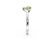 Solitaire Engagement Ring Setting for Fancy Yellow Heart-Shaped Center with Flat-Sided Plain Band and Prong Head in Sterling Silver