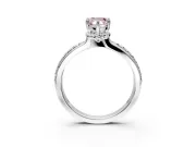 Solitaire Engagement Ring Setting for Fancy Pink Pear-Shaped Center with Raised Channel Band and Prong Head in Platinum