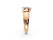Tension Engagement Ring Setting for Pear-Shaped Center with Wide Flat Band and Tension Head in Rose Gold