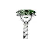 Solitaire Engagement Ring Setting for Fancy Green Oval Center with 2-Strand Rope Twist Band and Prong Head in White Gold