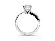 Solitaire Engagement Ring Setting for Cushion Cut Center with Wire Band and Prong Head in Platinum
