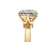 Solitaire Engagement Ring Setting for Radiant Cut Center with Plain Band and Tulip Prong Head in Yellow Gold