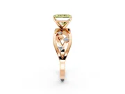 Solitaire Engagement Ring Setting for Fancy Yellow Radiant Cut Center with Criss-Cross Accent Band and Prong Head in Rose Gold
