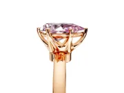 Solitaire Engagement Ring Setting for Fancy Pink Pear-Shaped Center with Plain Band and Tulip Prong Head in Rose Gold