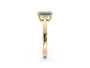 Solitaire Engagement Ring Setting for Emerald Cut Center with Open Cathedral Shoulders and Prong Head in Yellow Gold