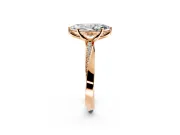 Side Accent Engagement Ring Setting for Marquise Center with Accent Shoulders and Prong Head in Rose Gold