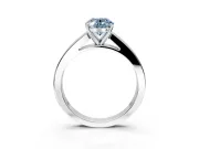 Solitaire Engagement Ring Setting for Fancy Blue Oval Center with Princess Cut Channel Band and Prong Head in Platinum