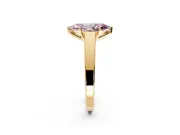 Solitaire Engagement Ring Setting for Fancy Pink Marquise Center with Tapered Split Shoulders and Prong Head in Yellow Gold