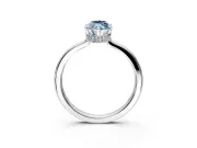 Hidden Halo Engagement Ring Setting for Fancy Blue Marquise Center with Wide Flat Plain Band and Prong Head in Platinum