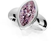 Solitaire Engagement Ring Setting for Fancy Pink Marquise Center with Wide Band and Bezel Head in Platinum
