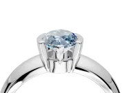Tension Engagement Ring Setting for Fancy Blue Marquise Center with Wide Flat Band and Tension Head in Platinum