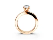 Solitaire Engagement Ring Setting for Marquise Center with Channel-Set Accents and Prong Head in Rose Gold