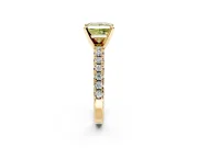 Solitaire Engagement Ring Setting for Fancy Yellow Princess Cut Center with Large Accents and Prong Head in Yellow Gold